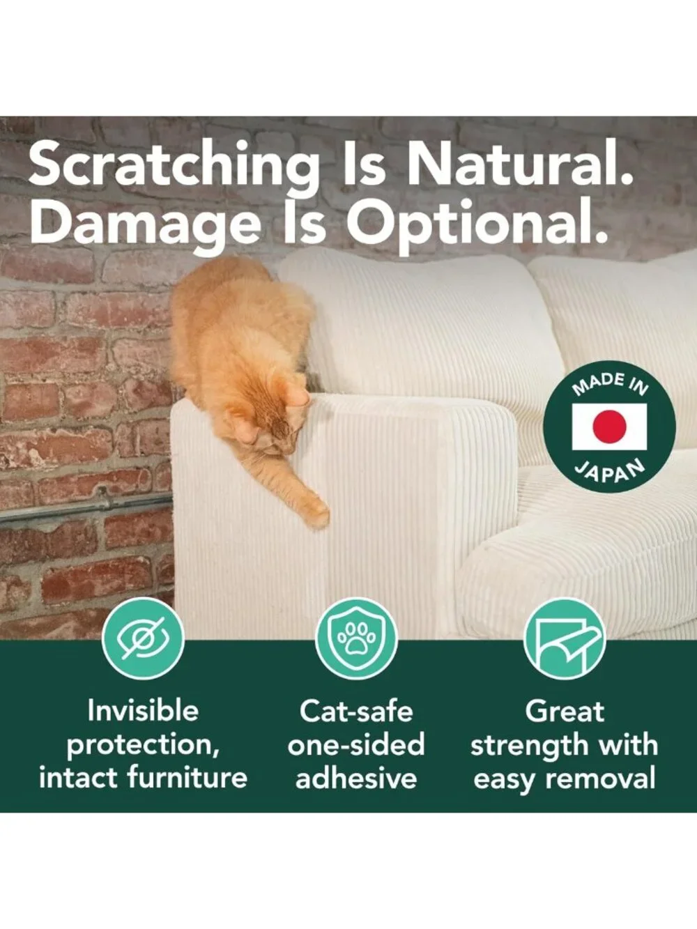Cat Couch Scratch Protector Sheets - Adhesive Shields & Safeguard for Furniture